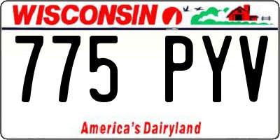 WI license plate 775PYV