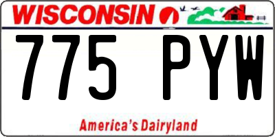 WI license plate 775PYW