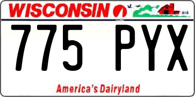 WI license plate 775PYX