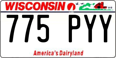 WI license plate 775PYY
