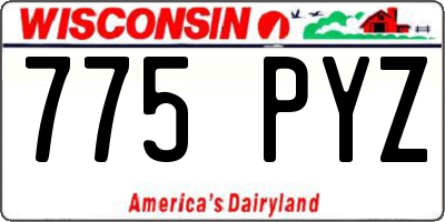 WI license plate 775PYZ