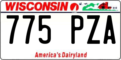 WI license plate 775PZA