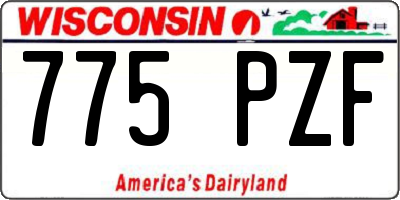 WI license plate 775PZF