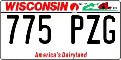 WI license plate 775PZG