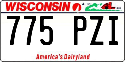 WI license plate 775PZI