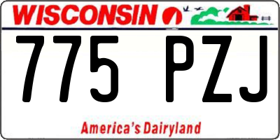 WI license plate 775PZJ