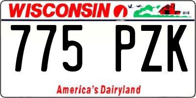 WI license plate 775PZK