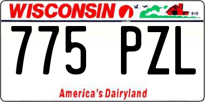 WI license plate 775PZL