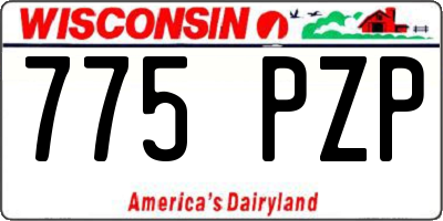WI license plate 775PZP