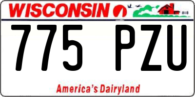 WI license plate 775PZU
