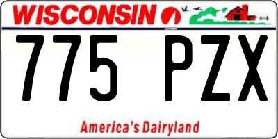 WI license plate 775PZX