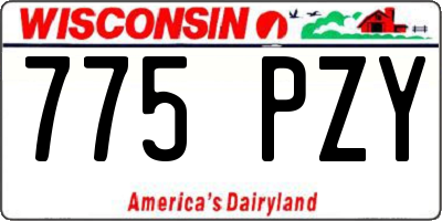 WI license plate 775PZY