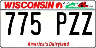 WI license plate 775PZZ