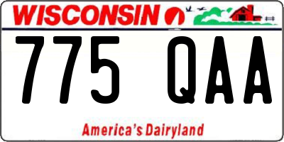 WI license plate 775QAA
