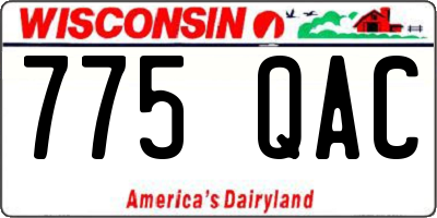 WI license plate 775QAC