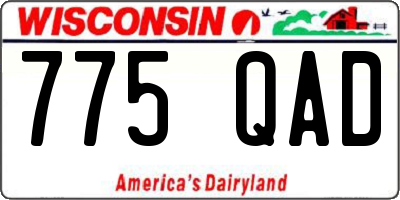 WI license plate 775QAD