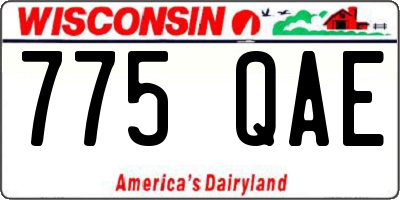 WI license plate 775QAE