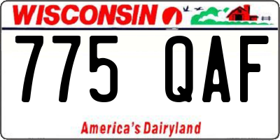 WI license plate 775QAF