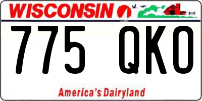 WI license plate 775QKO