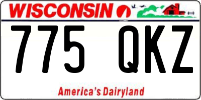 WI license plate 775QKZ