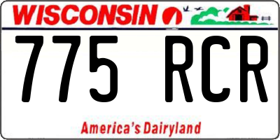 WI license plate 775RCR