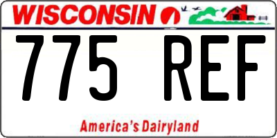 WI license plate 775REF