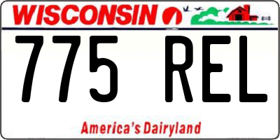 WI license plate 775REL