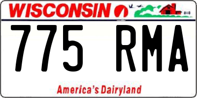 WI license plate 775RMA