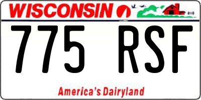 WI license plate 775RSF