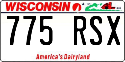 WI license plate 775RSX