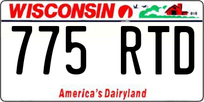 WI license plate 775RTD