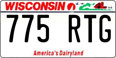 WI license plate 775RTG