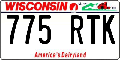 WI license plate 775RTK