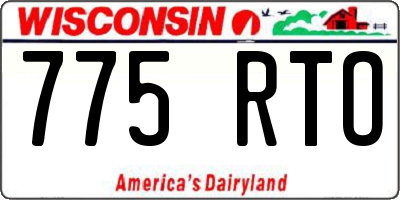 WI license plate 775RTO