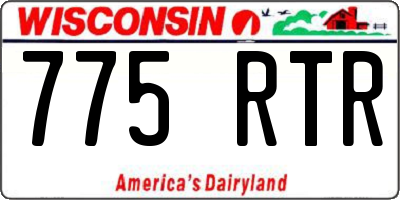 WI license plate 775RTR