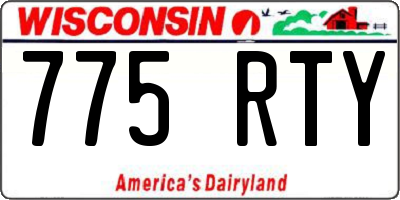 WI license plate 775RTY