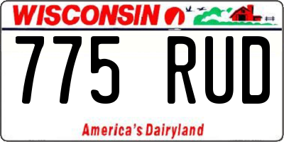 WI license plate 775RUD
