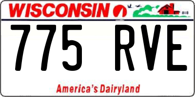 WI license plate 775RVE
