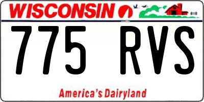 WI license plate 775RVS