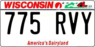 WI license plate 775RVY