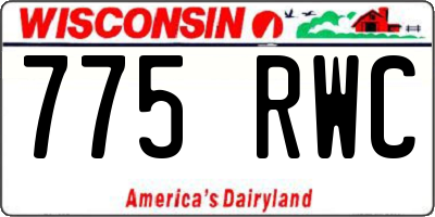 WI license plate 775RWC
