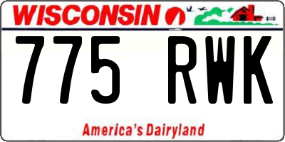 WI license plate 775RWK