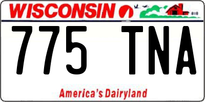WI license plate 775TNA