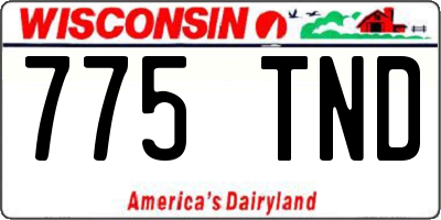 WI license plate 775TND