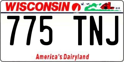 WI license plate 775TNJ