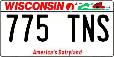 WI license plate 775TNS