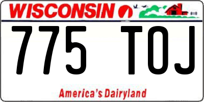 WI license plate 775TOJ