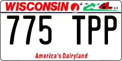 WI license plate 775TPP