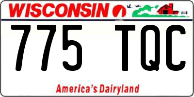 WI license plate 775TQC