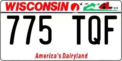 WI license plate 775TQF